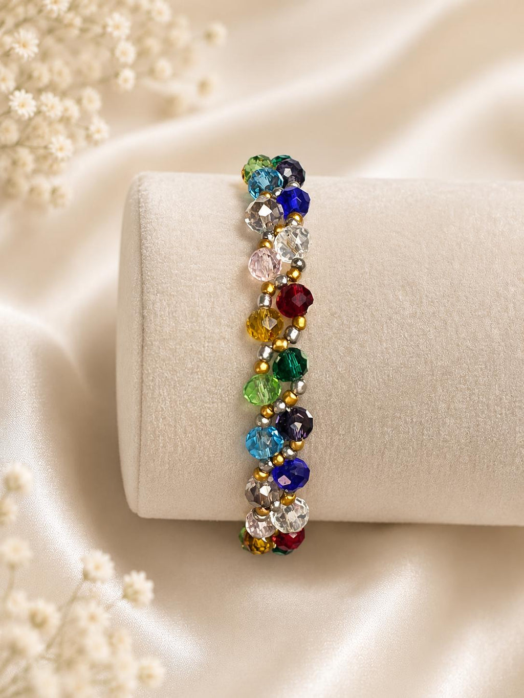 Rainbow Love Bracelet, Colorful Beaded Bracelet, Handmade Friendship Bracelet, Pride Jewelry, Rainbow Gift for Her, Cute Everyday Bracelet