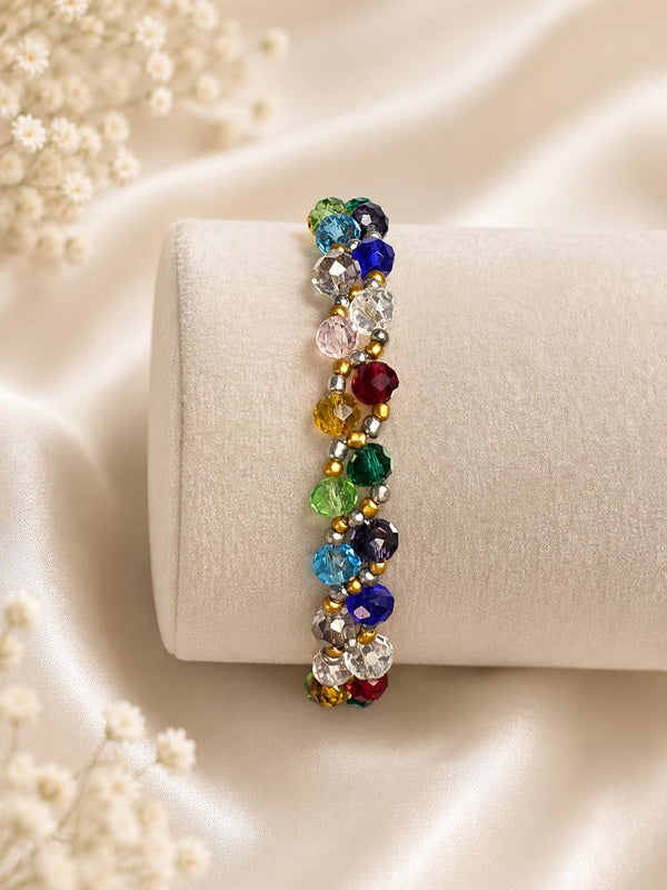 Rainbow Love Bracelet with colorful handmade beads